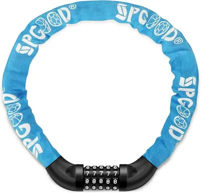 Image de Cadenas antivol pour vélo, avec code numérique, haute sécurité, 830 mm, chaîne en acier trempé, pour vélo