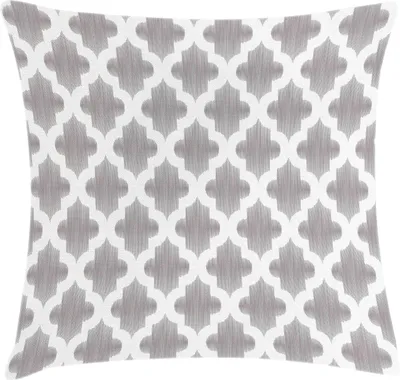 Produktbild von ABAKUHAUS Grau und Weiß Kissenbezug, Damast-geometrische orientalische Effekte Arabesque Artful Design Print, 50 x 50 cm, Dimgrey Weiß