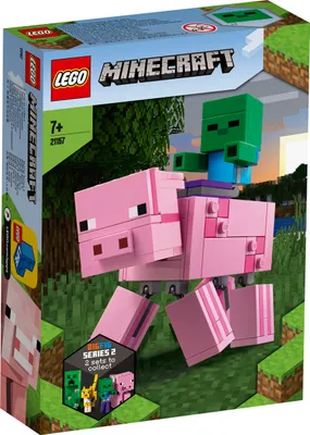 Obrázek produktu pro LEGO Minecraft BigFig Pig with Baby Zombie, Sada na stavění, 7 rok/roky, 159 kusů, 165 g