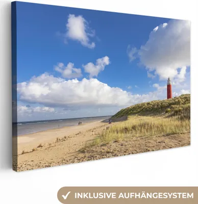 Produktbild von OneMillionCanvasses® - Leinwandbilder - 150x100 cm, Strand - Natur - Leuchtturm, Wandbilder Kunstdruck Wanddekoration