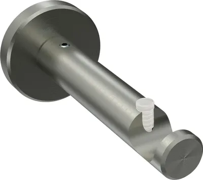 Produktbild von Interdeco Träger mit Abstand 7,5 cm / Wandhalterung für Gardinenstangen 16 mm Ø, 1-läufig Edelstahl-Optik, Typ Medium