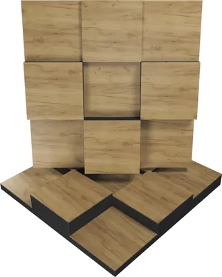 Immagine prodotto di confezione da 2 pezzi - Pannello di diffusione dell'isolamento acustico | Pannelli di colore: (rovere, EDISON)