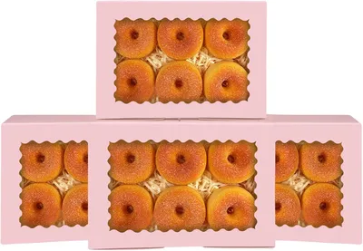 Imagen del producto de Cajas para galletas con ventana, 15 unidades, 22,9 x 15,2 x 6,3 cm, para el embalaje de productos de repostería
