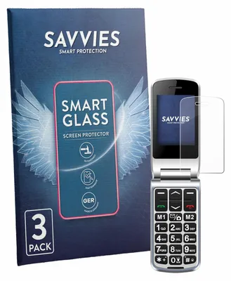 Produktbild von 3x Savvies Schutzglas Folie für Sweetlink F1PLUS 9H Panzer Schutzfolie Glas Displayschutz klar transparent