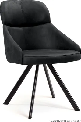 Produktbild von Esszimmerstuhl drehbar (2er-Set) Diann 52x82x63 Schwarz/Anthrazit
