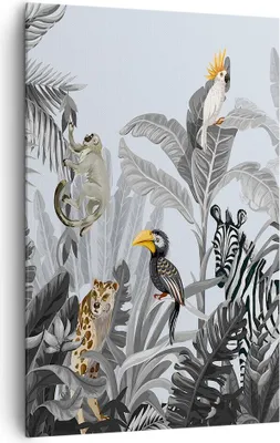Produktbild von Bild auf Leinwand - Leinwandbild - Einteilig - Dschungel Tiere Tukane - 80x120cm - Wand Bild - Wanddeko - Wandbilder - Leinwanddruck - Wanddekoration - Leinwand bilder - Wandbild - PA80x120-4662
