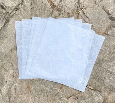 Origamipapier, 50 Blatt, Maulbeerfaser, 15,2 x 15,2 cm, weiß