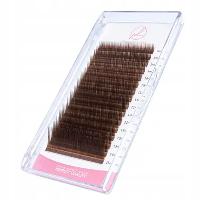 Produktbild von Premium Lashes MIX L 0.07 7-15mm 16 Streifen HELLBRAUN