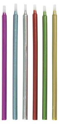 Geburtstagskerzen metallic 12,5 cm 12 Stück