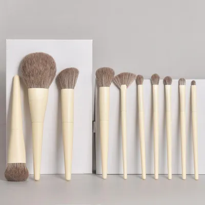 Produktbild von Make-up-Pinselset aus Kunstfasern – professionelles, multifunktionales, tragbares Kosmetik-Set mit weichen Pinseln