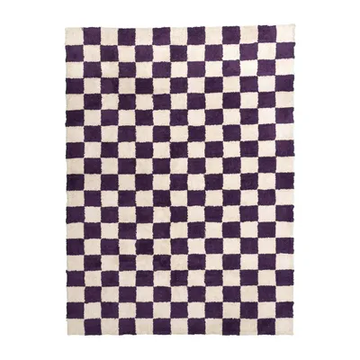 Produktbild von Volero - Retro Teppich - Gambit Violett Weiß - 200x290 cm - Wohnzimmer, Kinderzimmer, Schlafzimmer - Retro