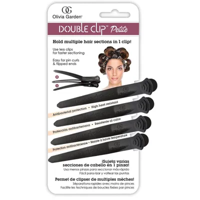 Produktbild von Olivia Garden Dvojité sponky do vlasov Petite 4 kusy 10 cm čierna