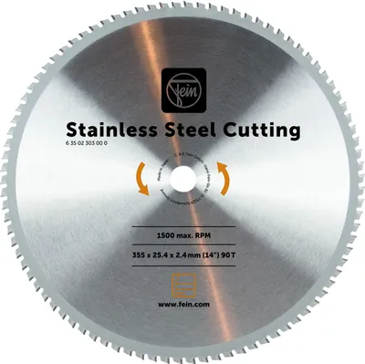 Produktbild von FEIN Sägeblatt Edelstahl 355mm f. Metallkappsäge MKAS 355 Maße 355x25,4x2,4 mm