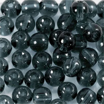 Immagine prodotto di 45 perle di vetro rotonde sfaccettate Ø 4 mm - grigio scuro