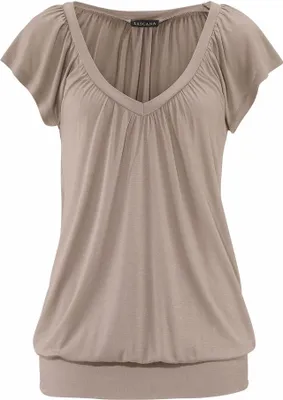 Produktbild von LASCANA V-Shirt taupe Größe 44/46