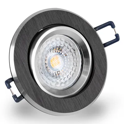 Produktbild von LED Einbaustrahler 230 6W dimmbar 16302-9 Ø68 IP20 Silber + schwarz gebürstetes Aluminium