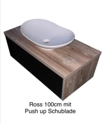 Produktbild von Badmöbel Unterschrank mit Aufsatzwaschbecken 100x50cm Aufsatzwaschbecken mit Unterschrank