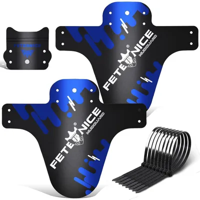 Image de Kit de garde-boue universel pour VTT, avant et arrière, compatible avec les vélos de 20 à 29 pouces, couleur bleu