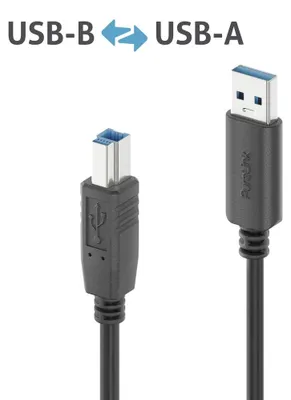 Obrázok produktu pre PureLink IS2301-010, 1 m, USB A, USB B, USB 3.2 Gen 1 (3.1 Gen 1), 5 Gbit/s, Čierna
