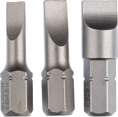 Produktbild von Schrauberbit-Set, Extra Hard, 3-tlg., S 0,6x4,5, S 0,8x5,5, S 1,2x8,0