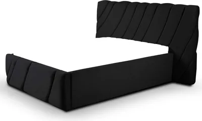Produktbild von Luxus Schlafzimmer Bett Doppelbett Schwarz Holz Polster Betten Bettrahmen