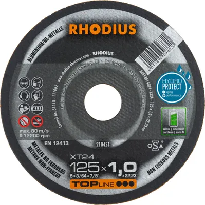 Produktbild von Rhodius XT24 210451 Cutting disc (straight) 125 mm 1 pc(s) Non-ferrous metal