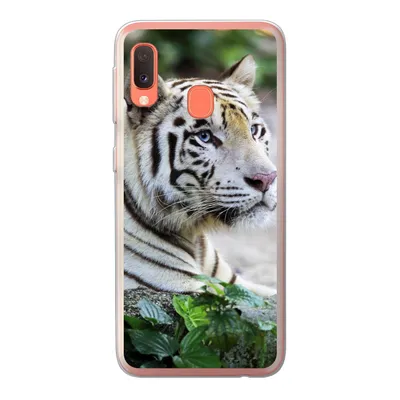 Produktbild von MuchoWow® Handyhülle Schutzhülle Hülle für Samsung Galaxy A20e Tiger - Weiß - Sand Silikon Softcase Handy Hülle - Abdeckung