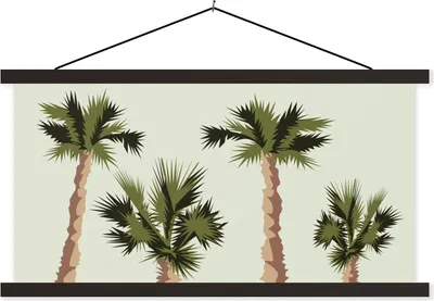 Produktbild von MuchoWow® Textilposter Palme - Sommer - Tropisch 150x75 cm mit schwarzem Rahmen - Posterleiste