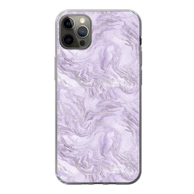 Produktbild von MuchoWow® Handyhülle Schutzhülle Hülle für iPhone 12 Pro Max Marmor - Silber - Muster Silikon Softcase Handy Hülle - Hartschale