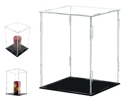 Image de Vitrine en acrylique transparent avec socle noir – Protection pour figurines