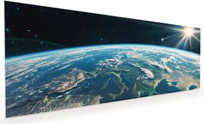 Produktbild von Küchenrückwand Spritzschutz Glas mit Motiv Blick Auf Die Erde 40 x 40 cm