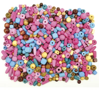 Produktbild von EDUPLAY 200074 Holzperlen, verschiedene Formen & Farben, bunt (250 g)