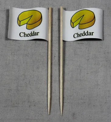 Produktbild von Party-Picker Flagge Cheddar Käse Papierfähnchen in Spitzenqualität 25 Stück Beutel