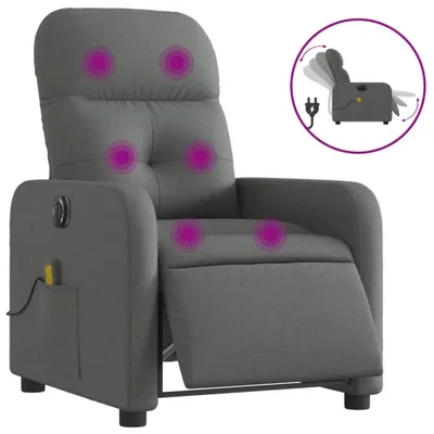 Produktbild von vidaXL Massagesessel Elektrisch Dunkelgrau Stoff