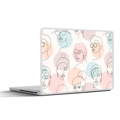 Produktbild von MuchoWow® Laptop Aufkleber Sticker Cover Frauen - Pastell - Strichzeichnungen - Muster 40x30 cm - Laptop Dekoration - Selbstklebend