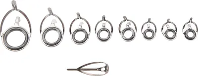 Produktbild von 9 Stück Angelruten-Spitzen-Reparatur-Set, Ersatz-Metall-Keramik-Führungen, Ring, Pol-Ösen