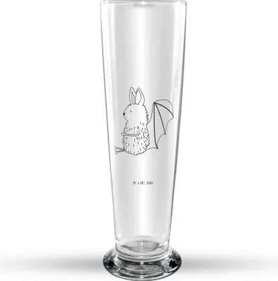 Produktbild von Mr. & Mrs. Panda Bierglas Fledermaus Sitzen - Transparent - Geschenk, Entspannen, Trinkglas, Bier Glas, Glasbierglas, Glasbecher, Lustige Sprüche, Fledermäuse, Motivation