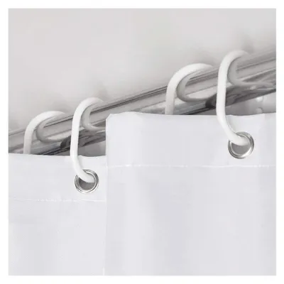 Produktbild von Duschvorhang, extra lang, Polyester, schimmelresistent, weiß, 180 x 220 cm