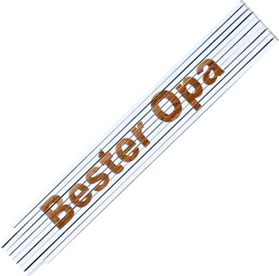 Produktbild von Zollstock Maßstab dauerhafte Laser Gravur Spruch Bester Opa weiß