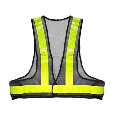 Produktbild von Gelbe Reflektorweste, 57x52-60cm, verstellbar, leicht & luftig für Motorrad, Fahrrad, Laufen