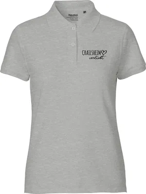 Produktbild von Huuraa Damen Polo Shirt Crailsheim verliebt XL Sport Grey Bio Baumwolle Fairtrade Poloshirt Geschenkidee