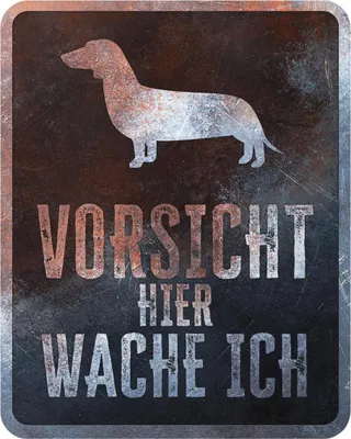 Produktbild von D&D Warnschild Square Dackel rostig