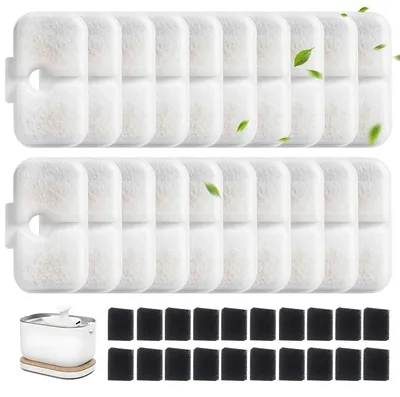 Productafbeelding van 40 stuks kattenfonteinfilterset, vervangingsfilters voor drinkfontein