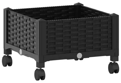 Immagine prodotto di vidaXL Vaso da giardino con ruote, nero, 40 x 40 x 29 cm, in PP