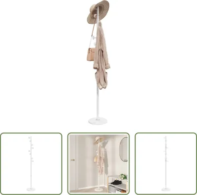 Image de The Living Store Portemanteau Blanc 176 cm Fer revêtu par poudre