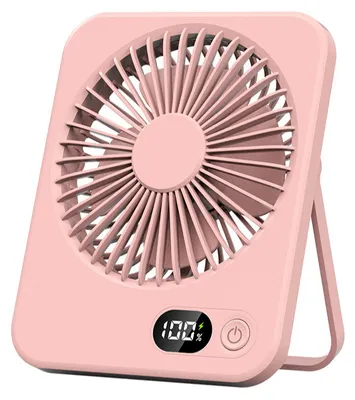 Produktbild von Zimilo Tragbarer Ventilator, 3in1 Handventilator, 180° verstellbar, 5 Geschwindigkeiten, USB wiederaufladbar, lange Akkulaufzeit, Rosa