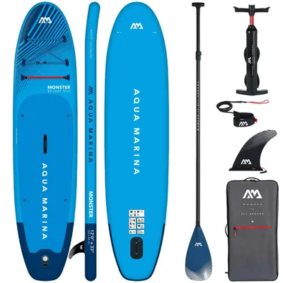 Produktbild von Aqua Marina Monster SUP Board 12’0” (366 cm) aufblasbar – Komplettset mit Carbon Paddel & Zubehör – Blau 2025