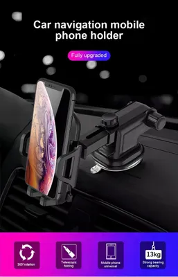 Imagen del producto de Soporte para teléfono de coche con ventosa, rotación de 360 grados, universal, para el salpicadero
