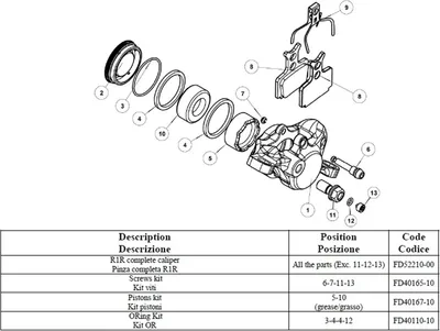 Produktbild von Formula Bremszangen Schrauben Kit RR1 | R1R ´12-18