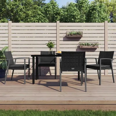 Obrázek produktu pro The Living Store 5dílný zahradní jídelní set s polštáři z polyratanu a oceli